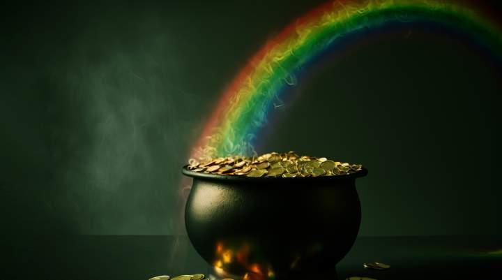 A rainbow and a pot of gold 